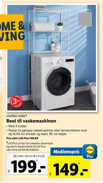 Lidl Reol til vaskemaskinen tilbud