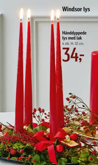 Føtex Hånddyppede lys med lak tilbud