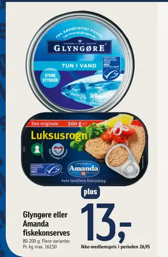 Føtex Glyngøre eller amanda fiskekonserves tilbud