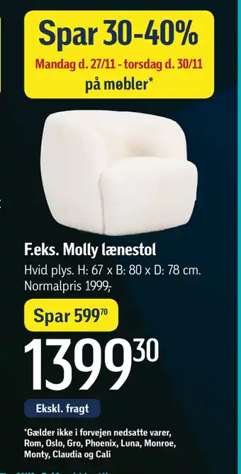 Føtex Molly lænestol tilbud