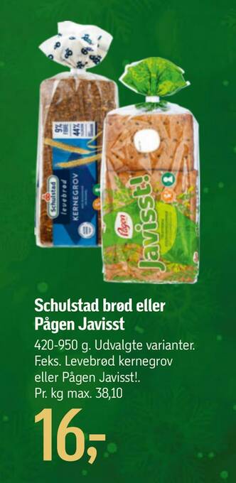 Føtex Schulstad brød eller pågen javisst tilbud