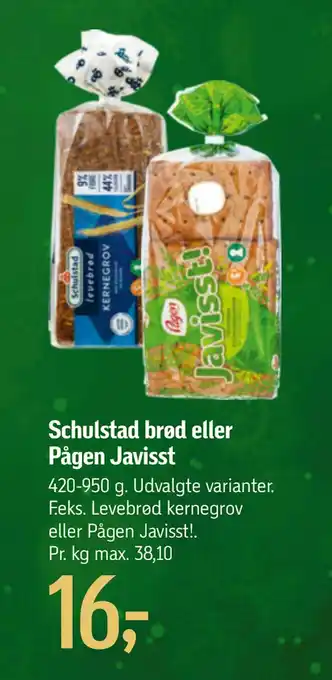 Føtex Schulstad brød eller pågen javisst tilbud
