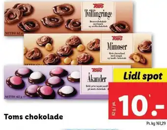 Lidl Toms chokolade tilbud