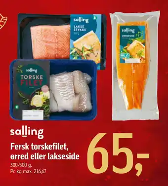 Føtex Fersk torskefilet, ørred eller lakseside tilbud