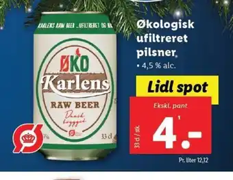 Lidl Økologisk ufiltreret pilsner tilbud