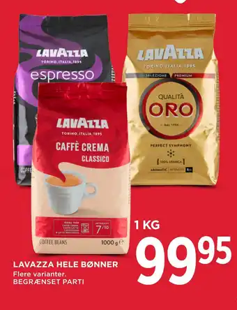 MENY Lavazza hele bønner tilbud