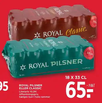 MENY Royal pilsner eller classic tilbud