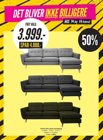 My Home Idaho sofa med chaiselong tilbud