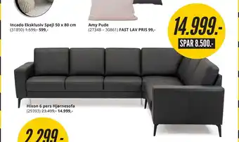 My Home Hixon 6 pers hjørnesofa tilbud