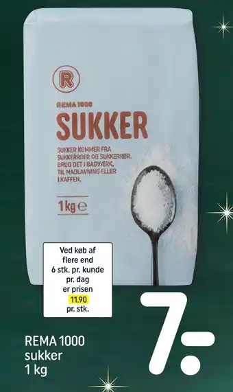 REMA 1000 Rema 1000 sukker 1 kg tilbud