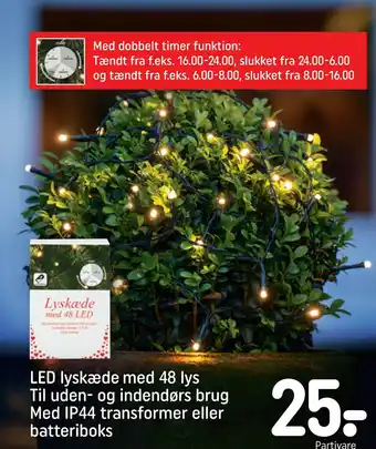 REMA 1000 Led lyskæde med 48 lys til uden- og indendørs brug med ip44 transformer eller batteriboks tilbud