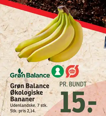 SPAR Grøn balance økologiske bananer tilbud