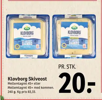 SPAR Klovborg skiveost tilbud