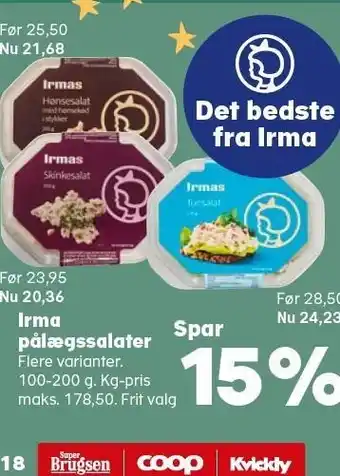 SuperBrugsen Irma pålægssalat tilbud