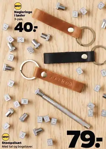 Netto Nøgleringe i læder eller stempelsæt tilbud