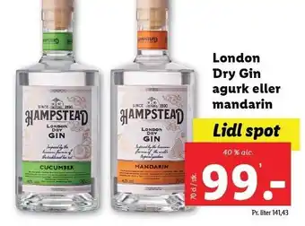 London dry gin agurk eller mandarin