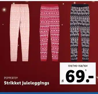 Lidl Pepperts strikket juleleggings tilbud