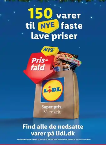 Lidl 150 varer til nye faste lave priser tilbud