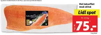 Lidl Hel laksefilet med skind tilbud