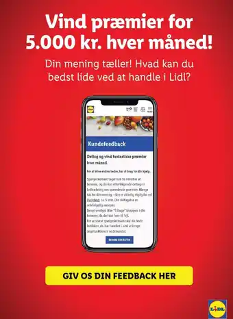 Lidl Vind præmier for 5000 kr. hver måned tilbud