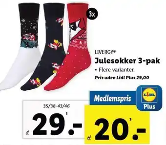 LIVERGY® Julesokker 3-pak