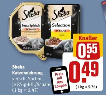 REWE DE Sheba Katzennahrung tilbud