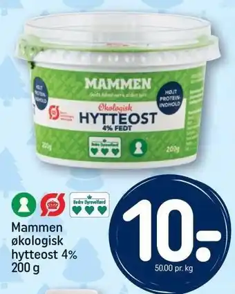 REMA 1000 Mammen økologisk hytteost 4% tilbud