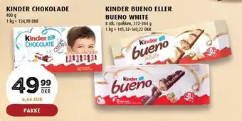 Kinder chokolade, kinder bueno eller bueno white
