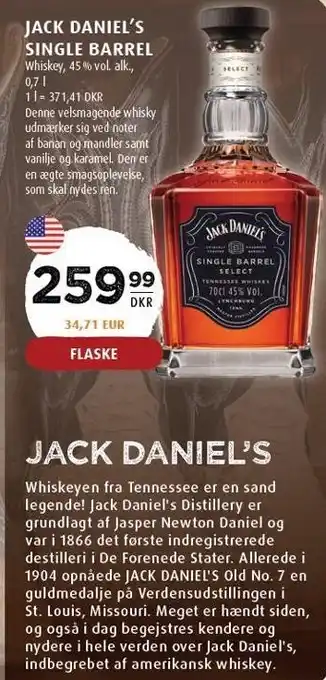 Jack daniel's single barrel