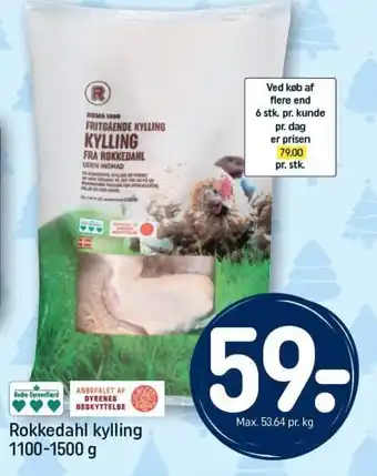 REMA 1000 Rokkedahl kylling 1100-1500 g tilbud