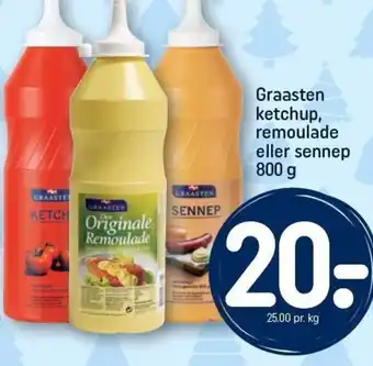 REMA 1000 Graasten ketchup, remoulade eller sennep 800 g tilbud