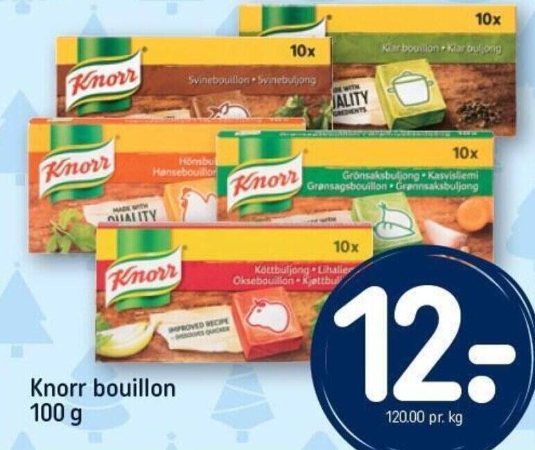 Knorr bouillon tilbud hos Rema 1000
