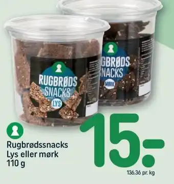 REMA 1000 Rugbrødssnacks Lys eller mørk tilbud