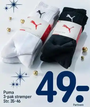 REMA 1000 Puma 3-pak strømper Str. 35-46 tilbud