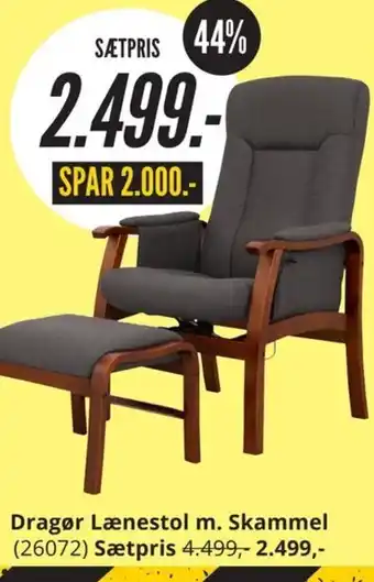 My Home Dragør Lænestol m. Skammel (26072) tilbud