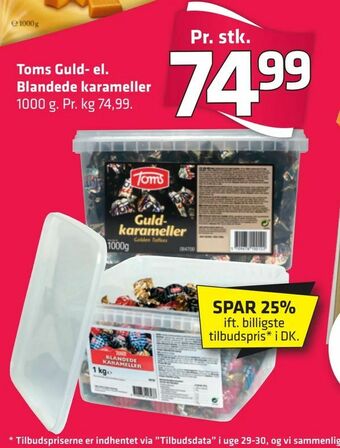 Fleggaard Toms Guld- el. Blandede karameller tilbud