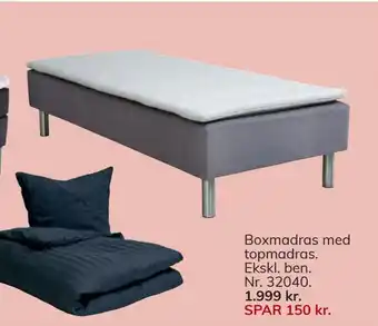 Daells Bolighus Boxmadras med topmadras tilbud