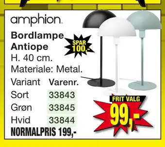 Harald Nyborg Bordlampe antiope tilbud