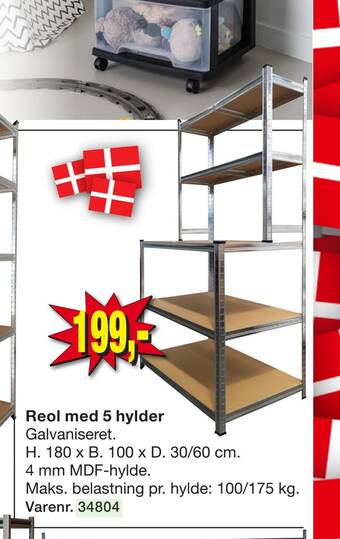 Harald Nyborg Reol med 5 hylder tilbud