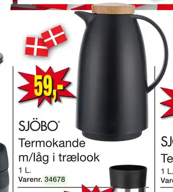 Harald Nyborg Termokande m/låg i trælook tilbud