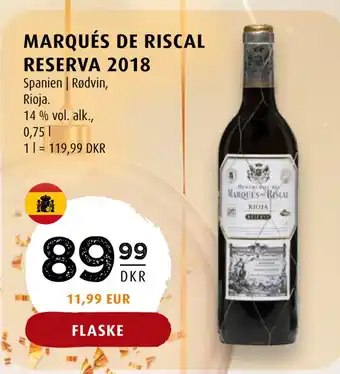 Scandinavian Park Marqués de riscal reserva 2018 tilbud