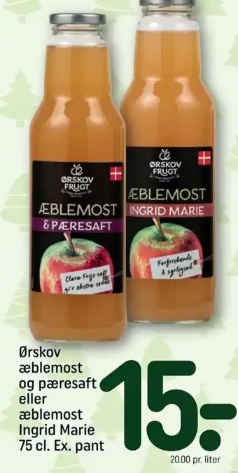 REMA 1000 Ørskov æblemost og pæresaft eller æblemost Ingrid Marie tilbud