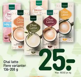 REMA 1000 Chai latte Flere varianter 136-208 g tilbud