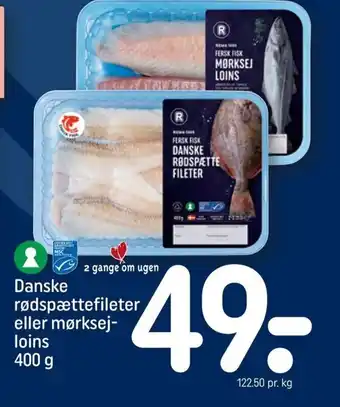 REMA 1000 Danske rødspættefileter eller mørksej- loins tilbud