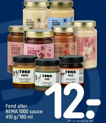 REMA 1000 Fond eller REMA 1000 sauce 410 g/180 ml tilbud