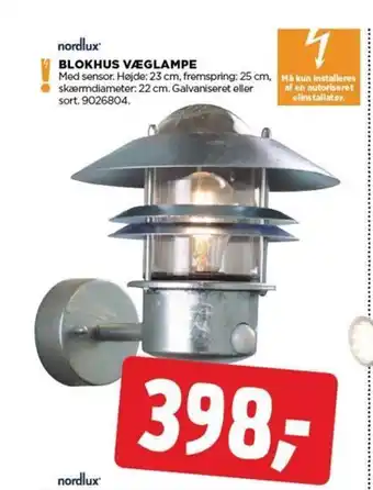 jem & fix BLOKHUS VÆGLAMPE tilbud