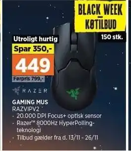Power Razer gaming mus tilbud