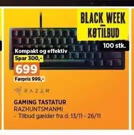 Power Razer gaming tastatur tilbud