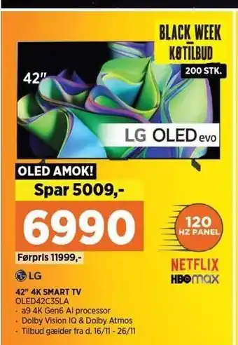Power Lg 42´´ 4k smart tv tilbud