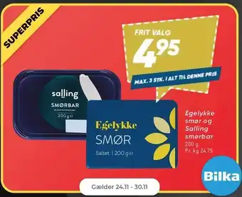 Netto Egelykke smør og salling smørbar tilbud